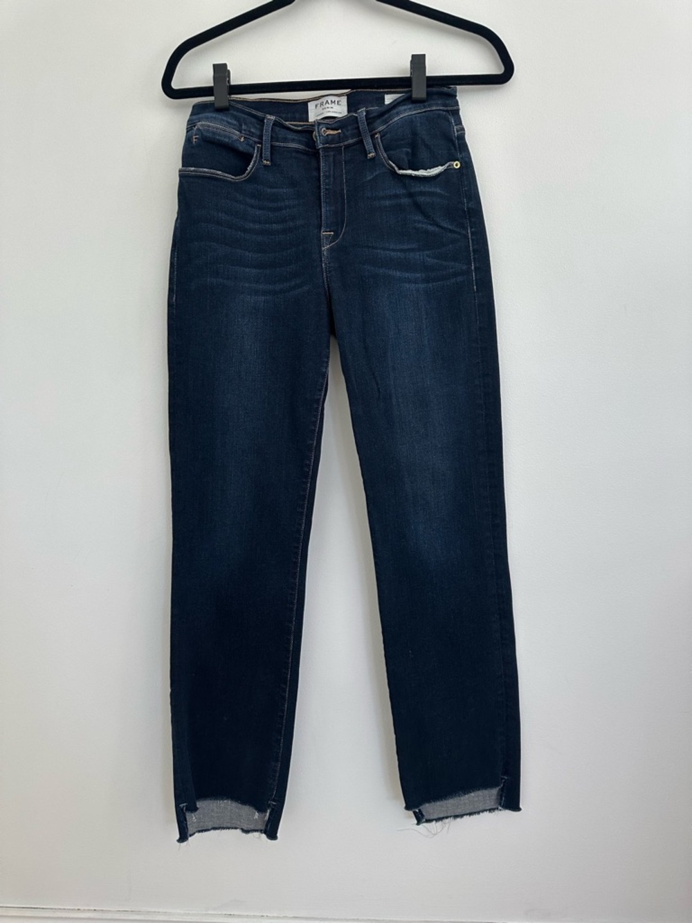 Frame Denim Le High Straight Leg Jeans - Dark Indigo